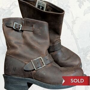 Frye Brown Leather Ankle Boots